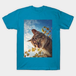 Cat outside portrait T-Shirt